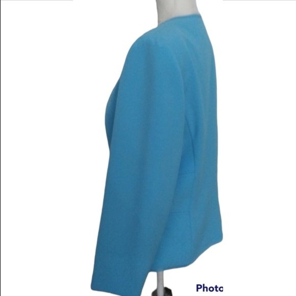 Tara Ryan Blue Open Front Blazer Jacket Women's size 14 - Picture 4 of 5